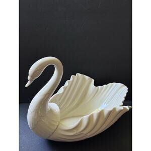 Vtg. Lenox Bone China Swan Centerpiece Bowl Trinket Candy Dish USA Cottagecore